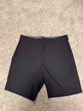Travis Mathew Black Men's Flat-Front Performance Shorts